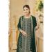 Picture of Georgette Dark Green Straight Cut Salwar Kameez