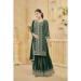 Picture of Georgette Dark Green Straight Cut Salwar Kameez