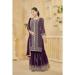 Picture of Lovely Georgette Purple Straight Cut Salwar Kameez