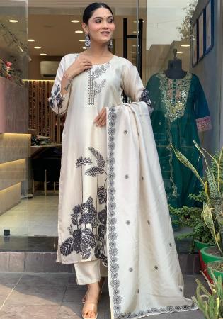 Picture of Chiffon & Silk Gainsboro Readymade Salwar Kameez