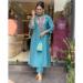 Picture of Exquisite Silk Sky Blue Readymade Salwar Kameez