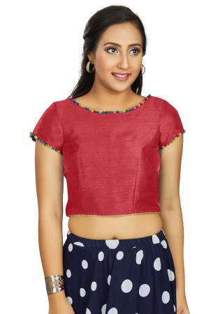 Picture of Charming Silk Indian Red Designer Blouse