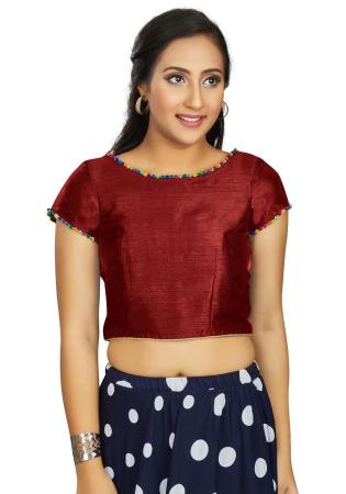 Picture of Charming Silk Maroon Designer Blouse
