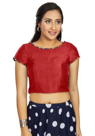 Picture of Resplendent Silk Indian Red Designer Blouse