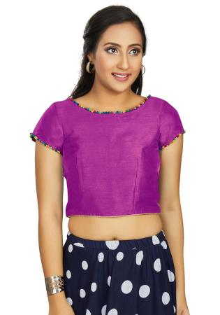 Picture of Comely Silk Fuchsia Designer Blouse