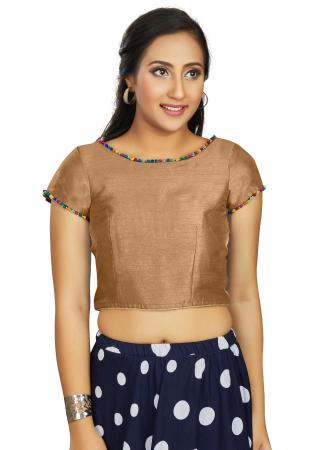 Picture of Statuesque Silk Beige Designer Blouse