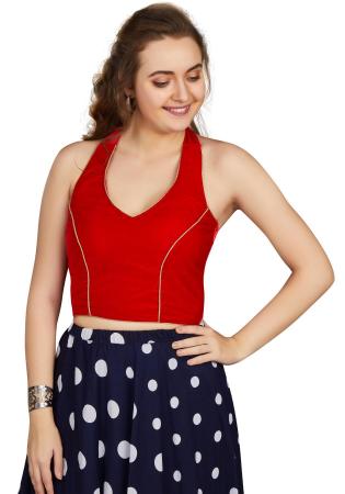 Picture of Comely Silk Dark Red Designer Blouse