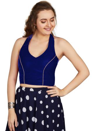 Picture of Amazing Silk Midnight Blue Designer Blouse