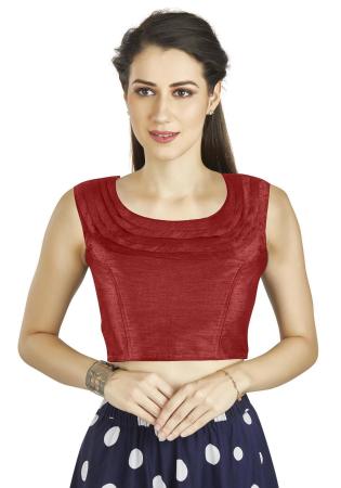 Picture of Well Formed Silk Fire Brick Designer Blouse