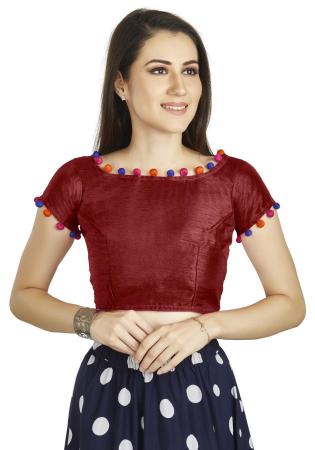 Picture of Elegant Silk Maroon Designer Blouse