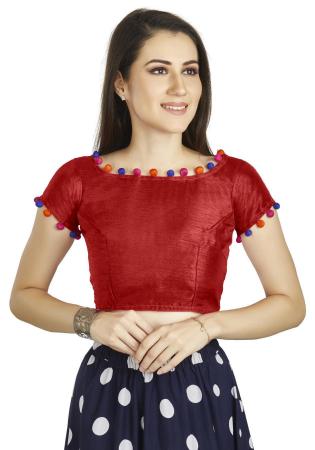 Picture of Marvelous Silk Indian Red Designer Blouse