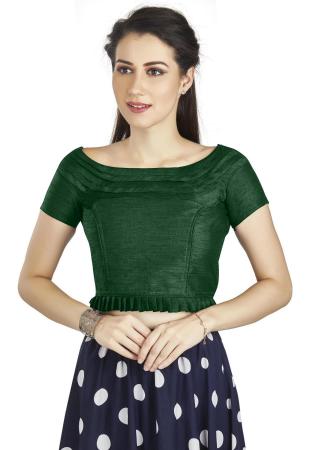 Picture of Bewitching Silk Dark Green Designer Blouse