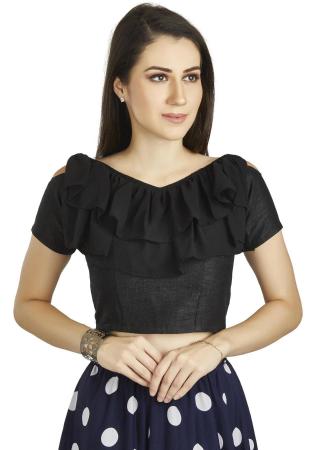 Picture of Well Formed Silk Black Designer Blouse