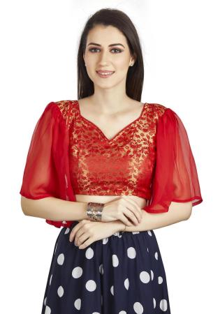 Picture of Classy Silk Crimson Designer Blouse