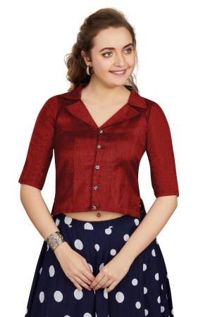 Picture of Sightly Silk Maroon Designer Blouse