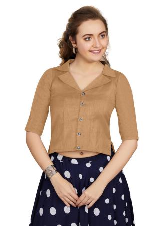 Picture of Superb Silk Beige Designer Blouse