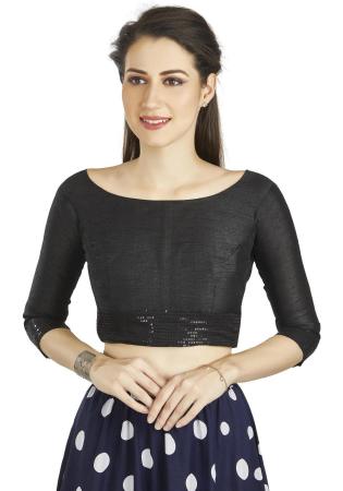 Picture of Wonderful Silk Black Designer Blouse
