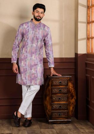 Picture of Pretty Cotton Plum Kurtas