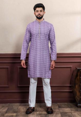 Picture of Amazing Cotton Plum Kurtas