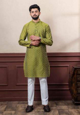 Picture of Delightful Cotton Dark Olive Green Kurtas