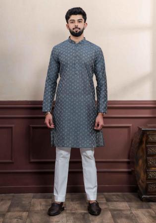 Picture of Good Looking Cotton Slate Grey Kurtas