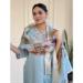 Picture of Chiffon Light Steel Blue Readymade Salwar Kameez