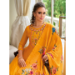 Picture of Well Formed Silk Dark Golden Rod Readymade Salwar Kameez