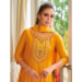 Picture of Well Formed Silk Dark Golden Rod Readymade Salwar Kameez