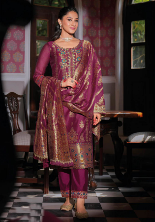 Picture of Statuesque Silk Magenta Readymade Salwar Kameez