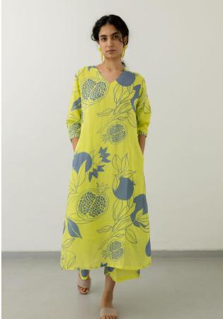 Picture of Resplendent Chiffon Yellow Green Kurtis & Tunic