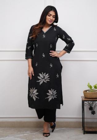 Picture of Classy Chiffon Black Kurtis & Tunic