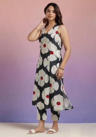 Picture of Delightful Chiffon Black Kurtis & Tunic