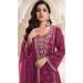 Picture of Alluring Chiffon Brown Straight Cut Salwar Kameez