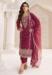 Picture of Stunning Chiffon Maroon Straight Cut Salwar Kameez