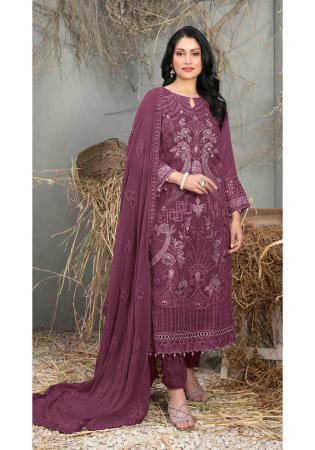 Picture of Georgette Dark Olive Green Straight Cut Salwar Kameez