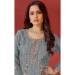 Picture of Georgette Light Slate Grey Straight Cut Salwar Kameez