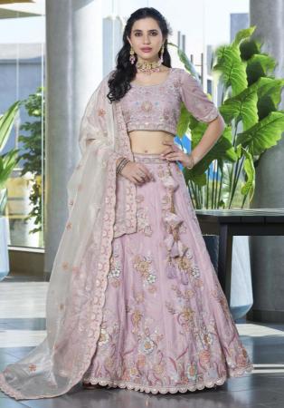 Picture of Beauteous Silk Rosy Brown Lehenga Choli