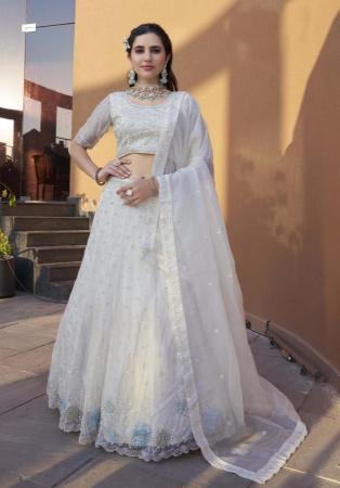 Picture of Grand Silk Off White Lehenga Choli