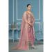Picture of Marvelous Organza Plum Straight Cut Salwar Kameez