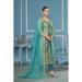 Picture of Organza Cadet Blue Straight Cut Salwar Kameez