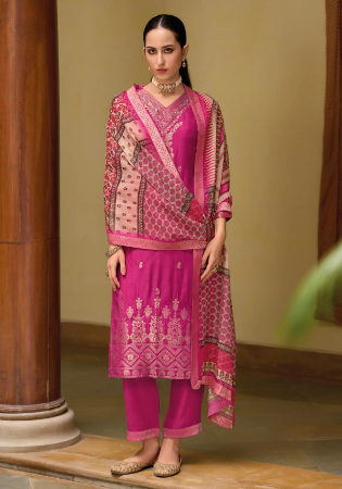 Picture of Silk Medium Violet Red Readymade Salwar Kameez