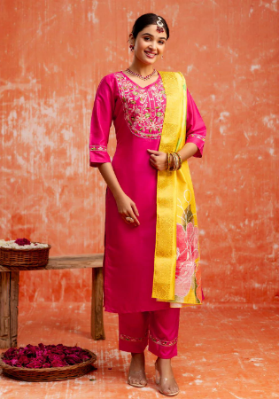 Picture of Bewitching Silk Deep Pink Readymade Salwar Kameez