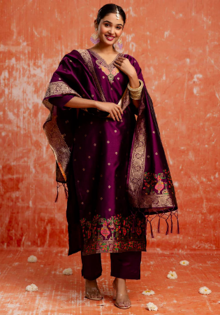Picture of Splendid Silk Purple Readymade Salwar Kameez