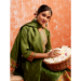 Picture of Good Looking Silk Olive Drab Readymade Salwar Kameez