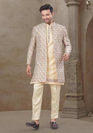 Picture of Grand Silk Beige Kurtas