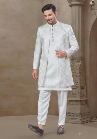 Picture of Graceful Silk White Kurtas