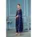 Picture of Cotton Midnight Blue Straight Cut Salwar Kameez
