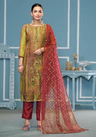 Picture of Classy Cotton Burly Wood Straight Cut Salwar Kameez
