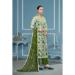 Picture of Organza Dark Sea Green Straight Cut Salwar Kameez