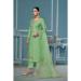 Picture of Organza Dark Sea Green Straight Cut Salwar Kameez